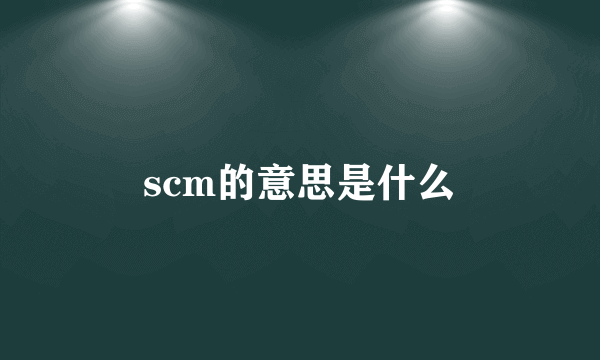 scm的意思是什么