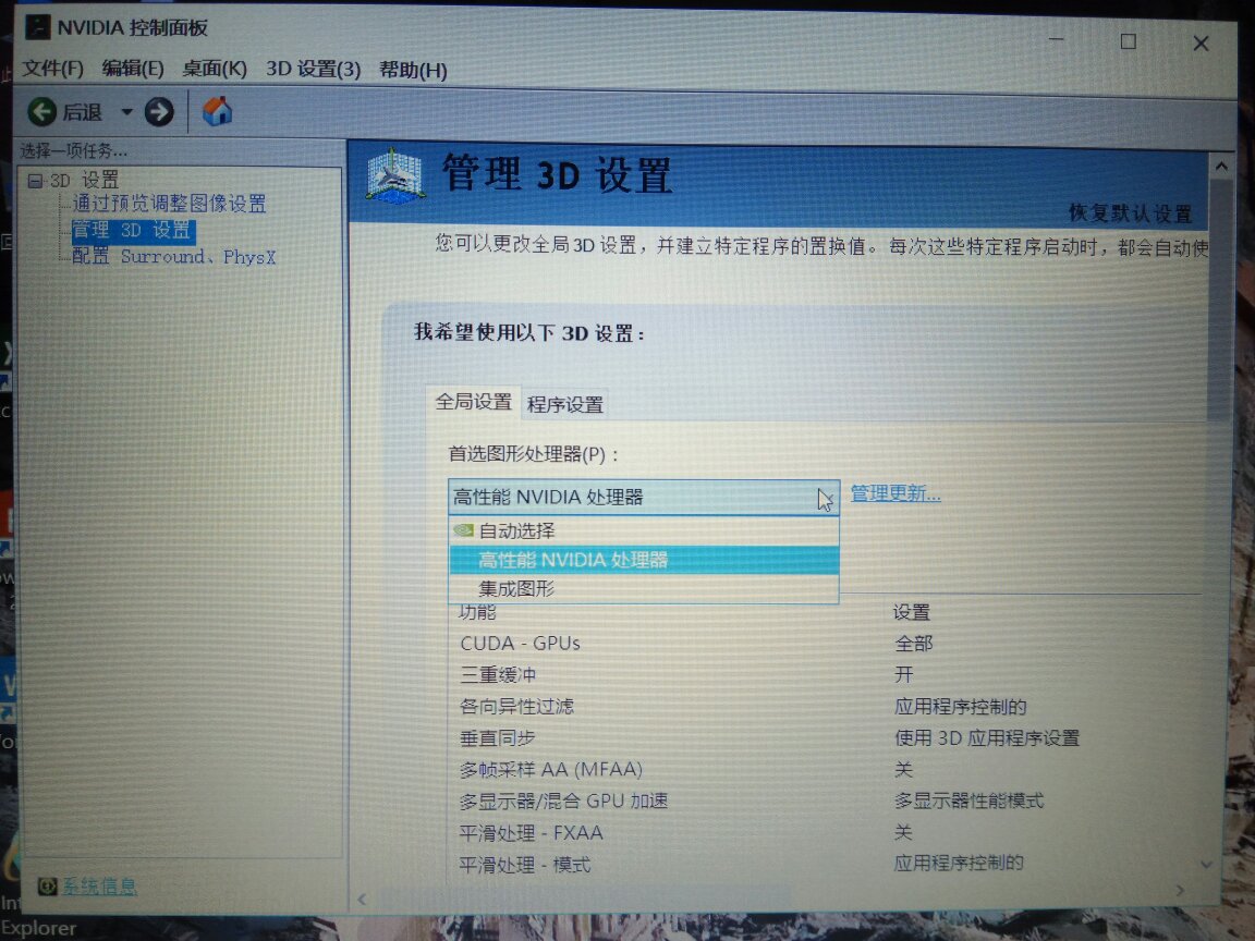 管理3D设置里设置首选图形处理器选设置自动选择还是设置独显为首选?