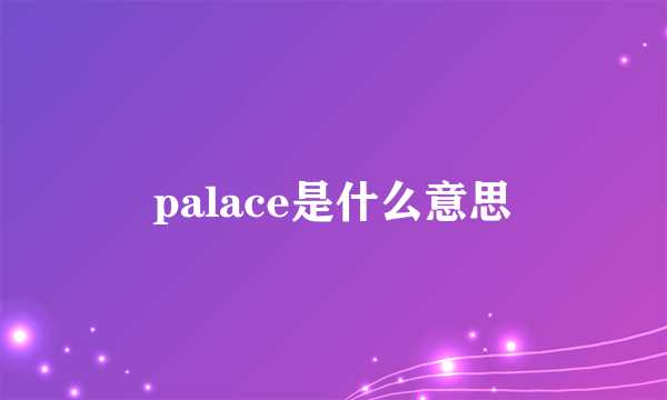 palace是什么意思