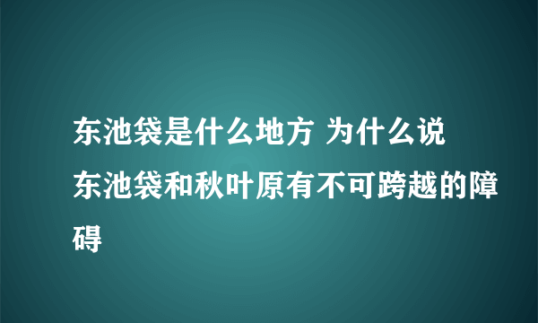 东池袋是什么地方 为什么说东池袋和秋叶原有不可跨越的障碍