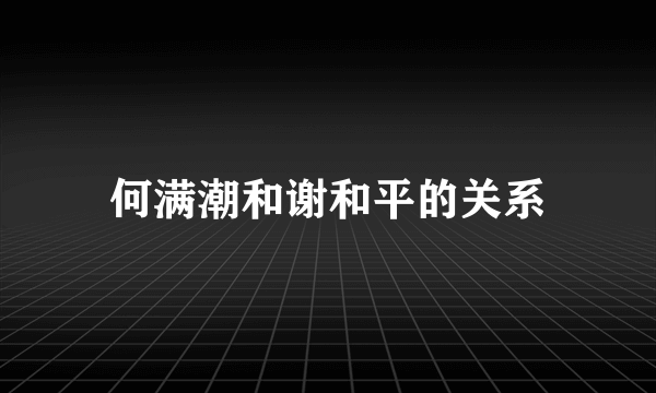 何满潮和谢和平的关系