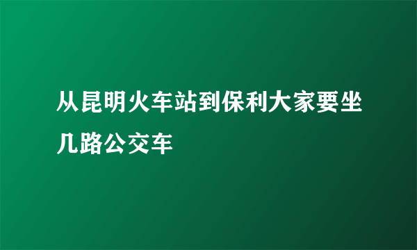 从昆明火车站到保利大家要坐几路公交车