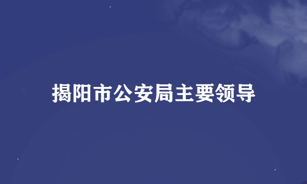 揭阳市公安局主要领导