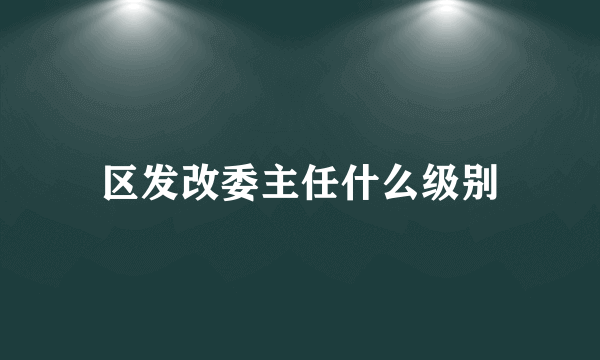 区发改委主任什么级别