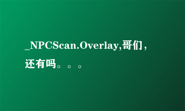 _NPCScan.Overlay,哥们，还有吗。。。