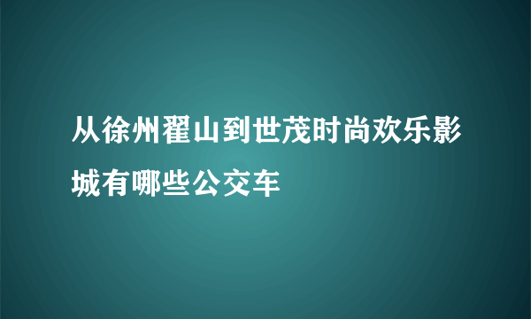 从徐州翟山到世茂时尚欢乐影城有哪些公交车