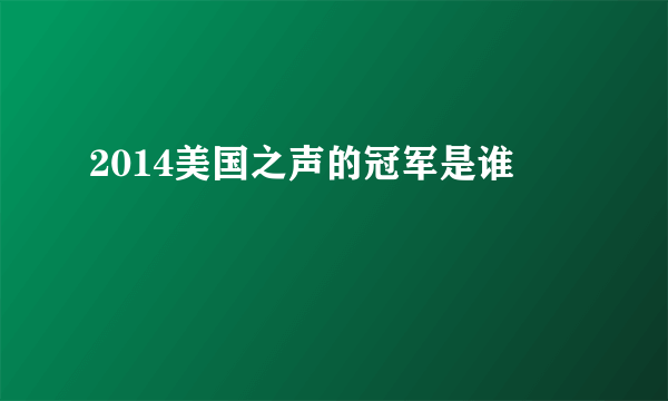 2014美国之声的冠军是谁