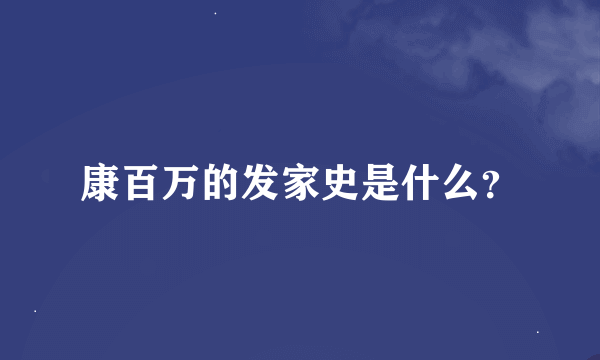 康百万的发家史是什么？