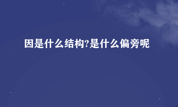 因是什么结构?是什么偏旁呢