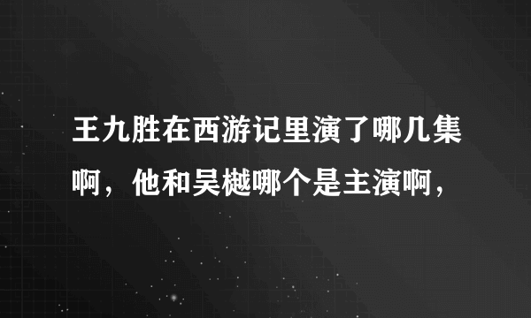 王九胜在西游记里演了哪几集啊，他和吴樾哪个是主演啊，