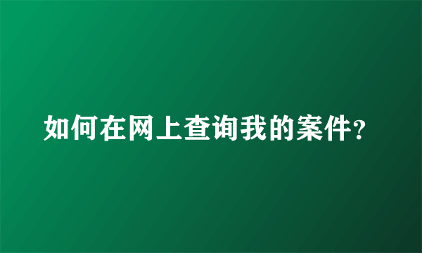 如何在网上查询我的案件？