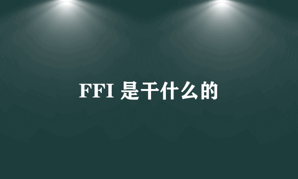 FFI 是干什么的