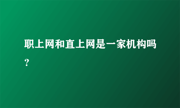 职上网和直上网是一家机构吗？