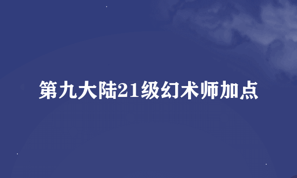 第九大陆21级幻术师加点