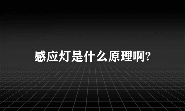 感应灯是什么原理啊?