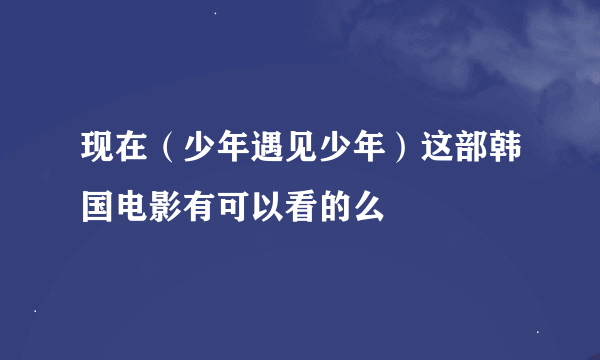 现在（少年遇见少年）这部韩国电影有可以看的么