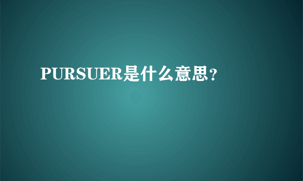 PURSUER是什么意思？