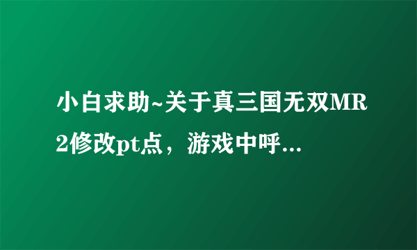 小白求助~关于真三国无双MR2修改pt点，游戏中呼出金手指后怎么修改点数啊