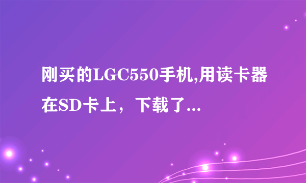 刚买的LGC550手机,用读卡器在SD卡上，下载了一些程序，可在手机上，却怎么也找不到下载的东西，为什么啊？