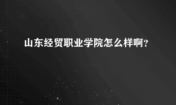 山东经贸职业学院怎么样啊？