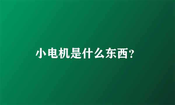 小电机是什么东西？