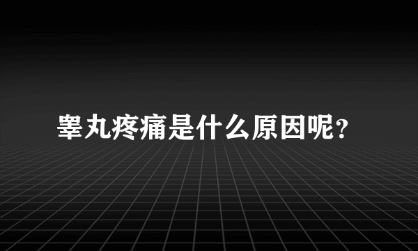 睾丸疼痛是什么原因呢？