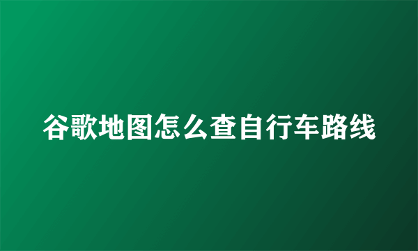 谷歌地图怎么查自行车路线