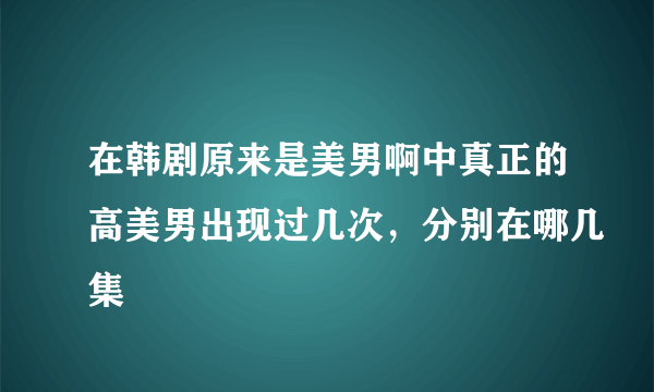 在韩剧原来是美男啊中真正的高美男出现过几次，分别在哪几集