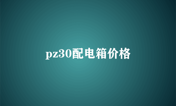 pz30配电箱价格