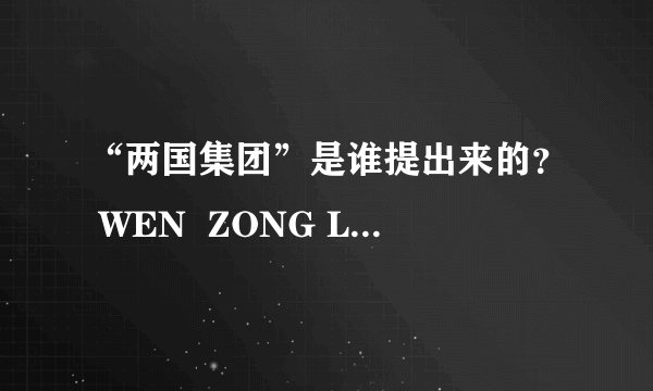 “两国集团”是谁提出来的？ WEN  ZONG LI对此的看法是什么？