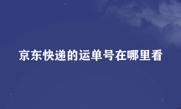 京东快递的运单号在哪里看