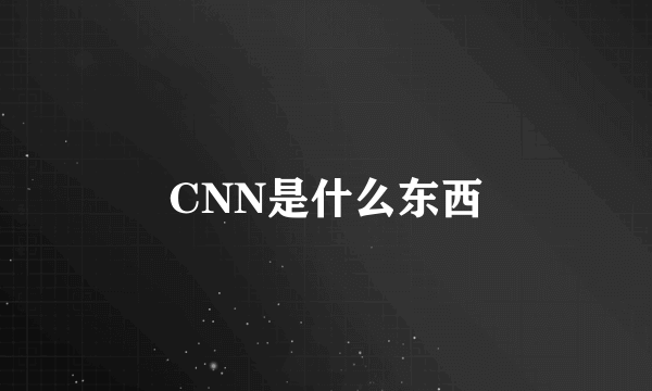 CNN是什么东西