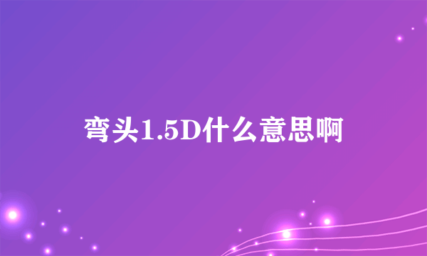 弯头1.5D什么意思啊