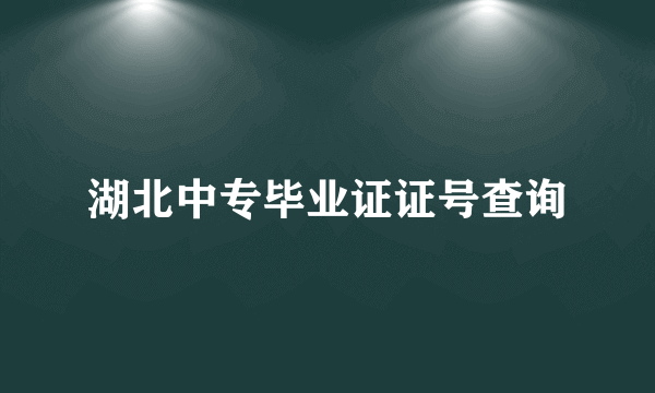 湖北中专毕业证证号查询