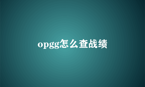 opgg怎么查战绩