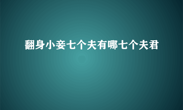 翻身小妾七个夫有哪七个夫君