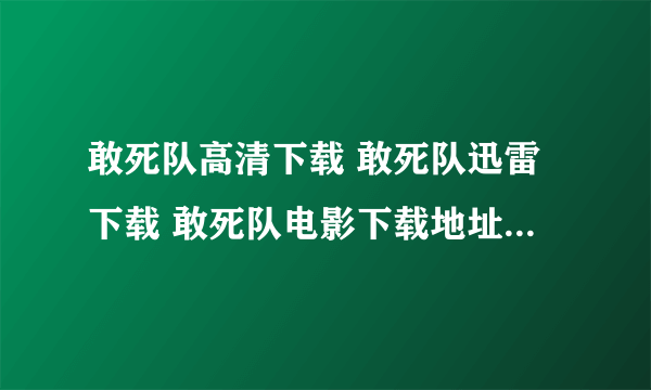 敢死队高清下载 敢死队迅雷下载 敢死队电影下载地址 敢死队全集下载