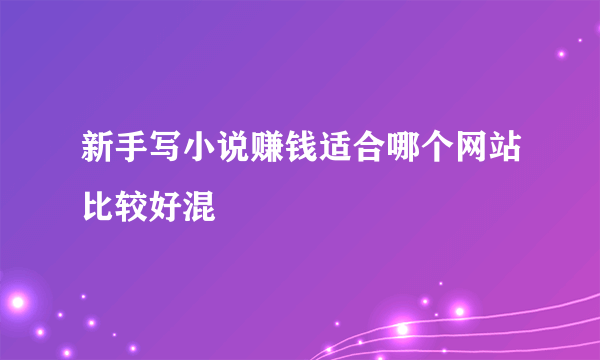 新手写小说赚钱适合哪个网站比较好混