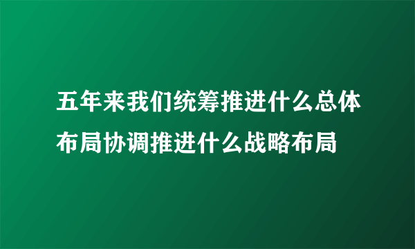 五年来我们统筹推进什么总体布局协调推进什么战略布局