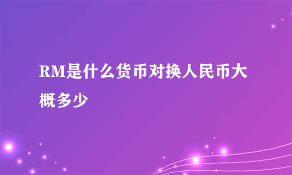 RM是什么货币对换人民币大概多少