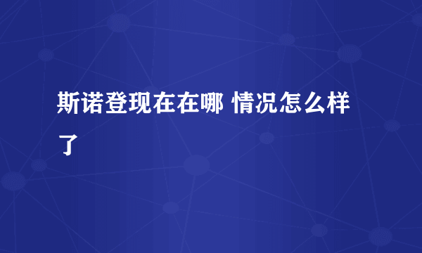 斯诺登现在在哪 情况怎么样了