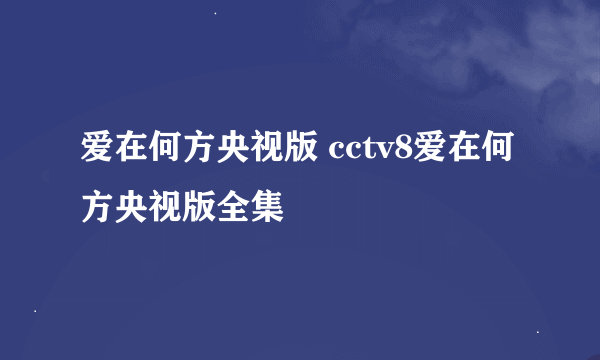 爱在何方央视版 cctv8爱在何方央视版全集