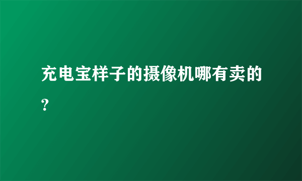 充电宝样子的摄像机哪有卖的？