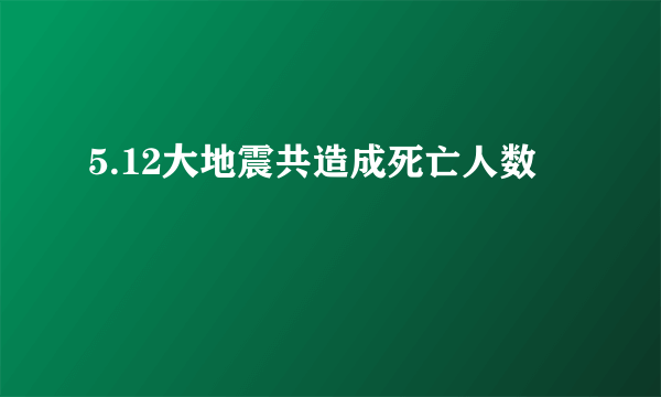 5.12大地震共造成死亡人数