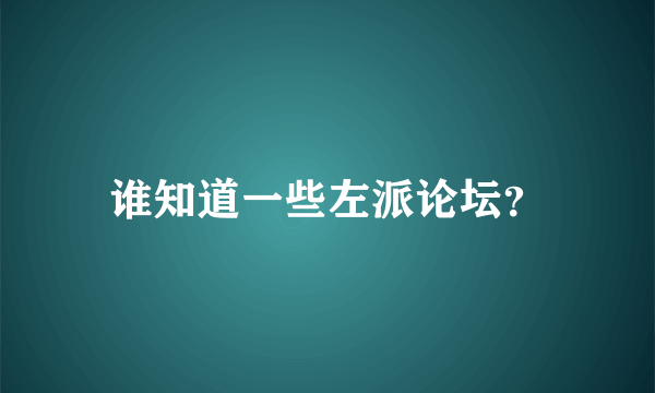 谁知道一些左派论坛？