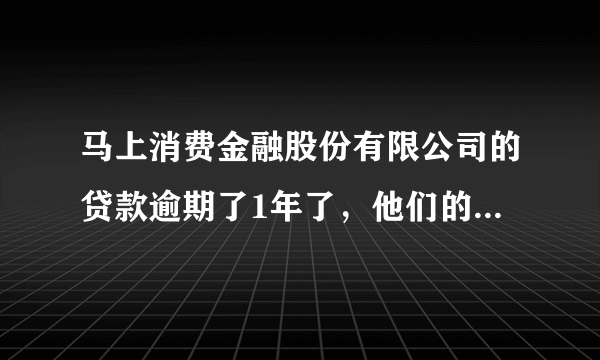 马上消费金融股份有限公司的贷款逾期了1年了，他们的新的合作机构非得让我还全款，我该怎么办？