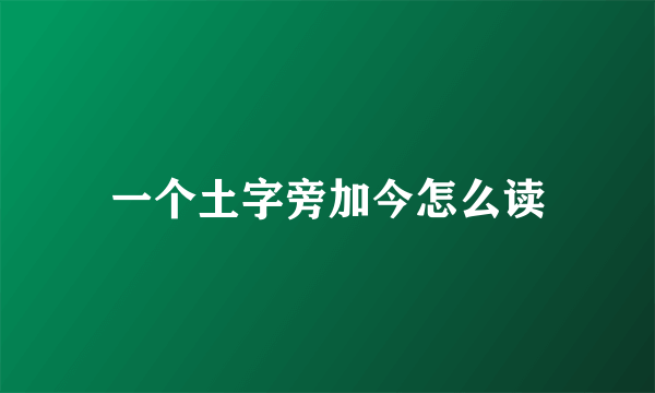 一个土字旁加今怎么读