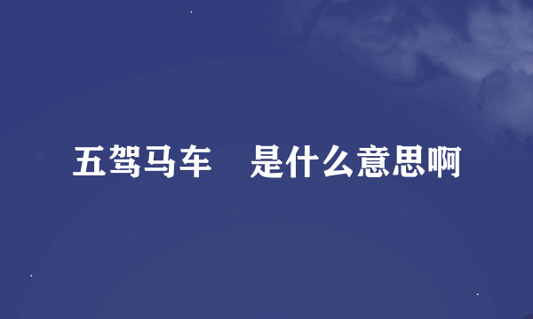 五驾马车　是什么意思啊