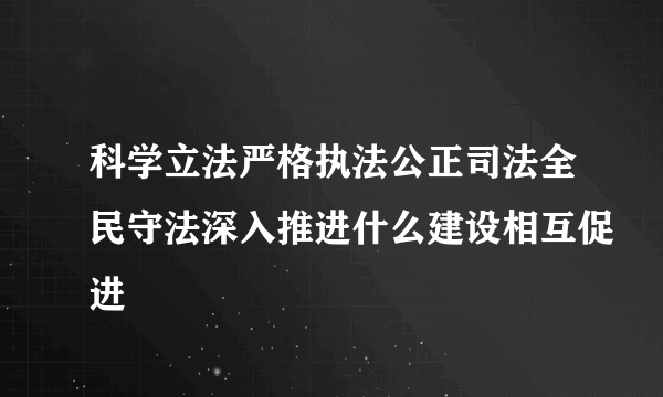 科学立法严格执法公正司法全民守法深入推进什么建设相互促进