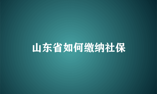 山东省如何缴纳社保